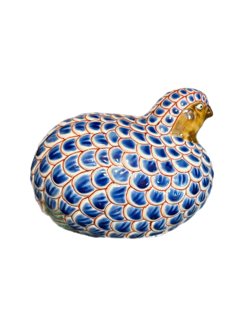 Vintage Japanese Imari Style Porcelain Quail Figurine