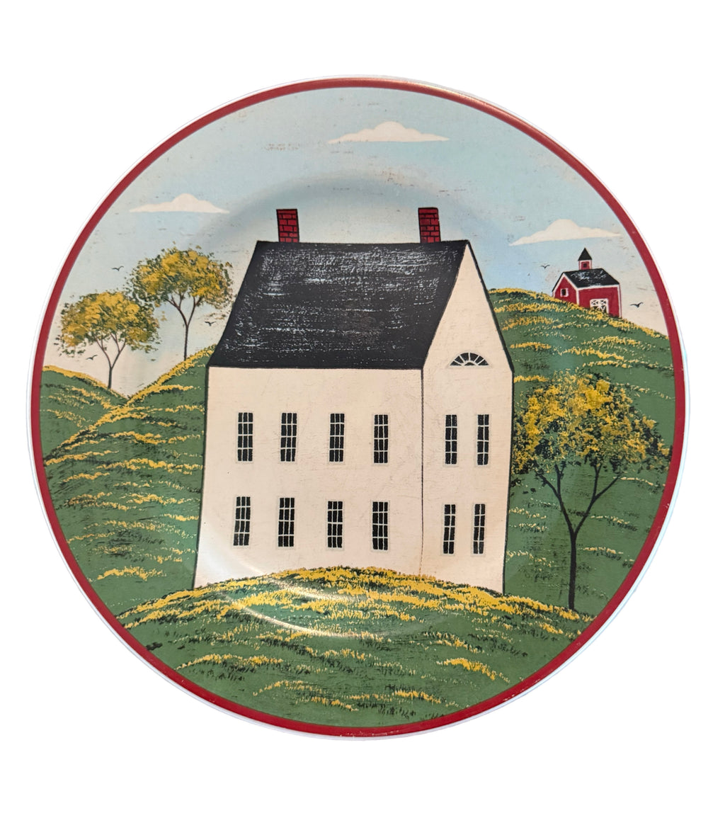 Warren Kimble Americana Folk Art Farmhouse Decorative Plate Pair