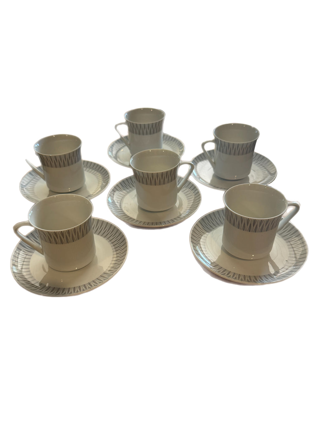 Set of 6 KPM Bavaria Porcelain Demitasse Cups & Saucers