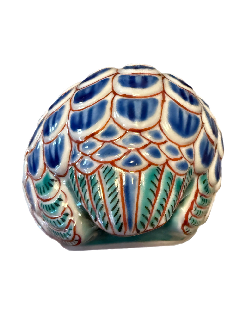 Vintage Japanese Imari Style Porcelain Quail Figurine