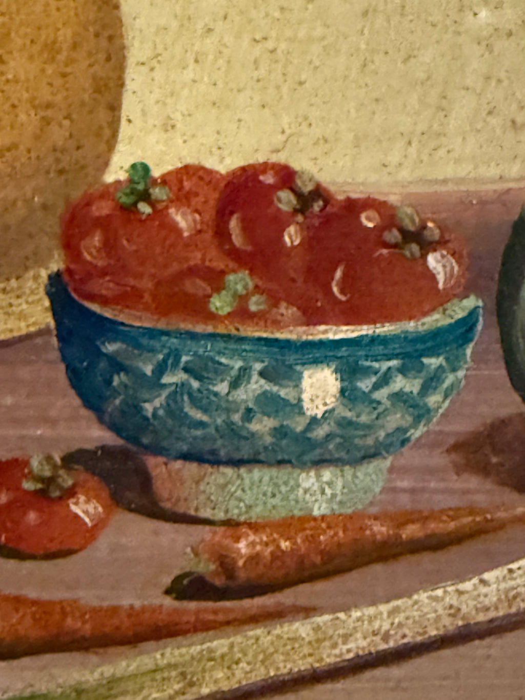 Mid 20th Century Petite European Still Life Oil in Deep Crackle Gilt Frame, Signed v. Weley