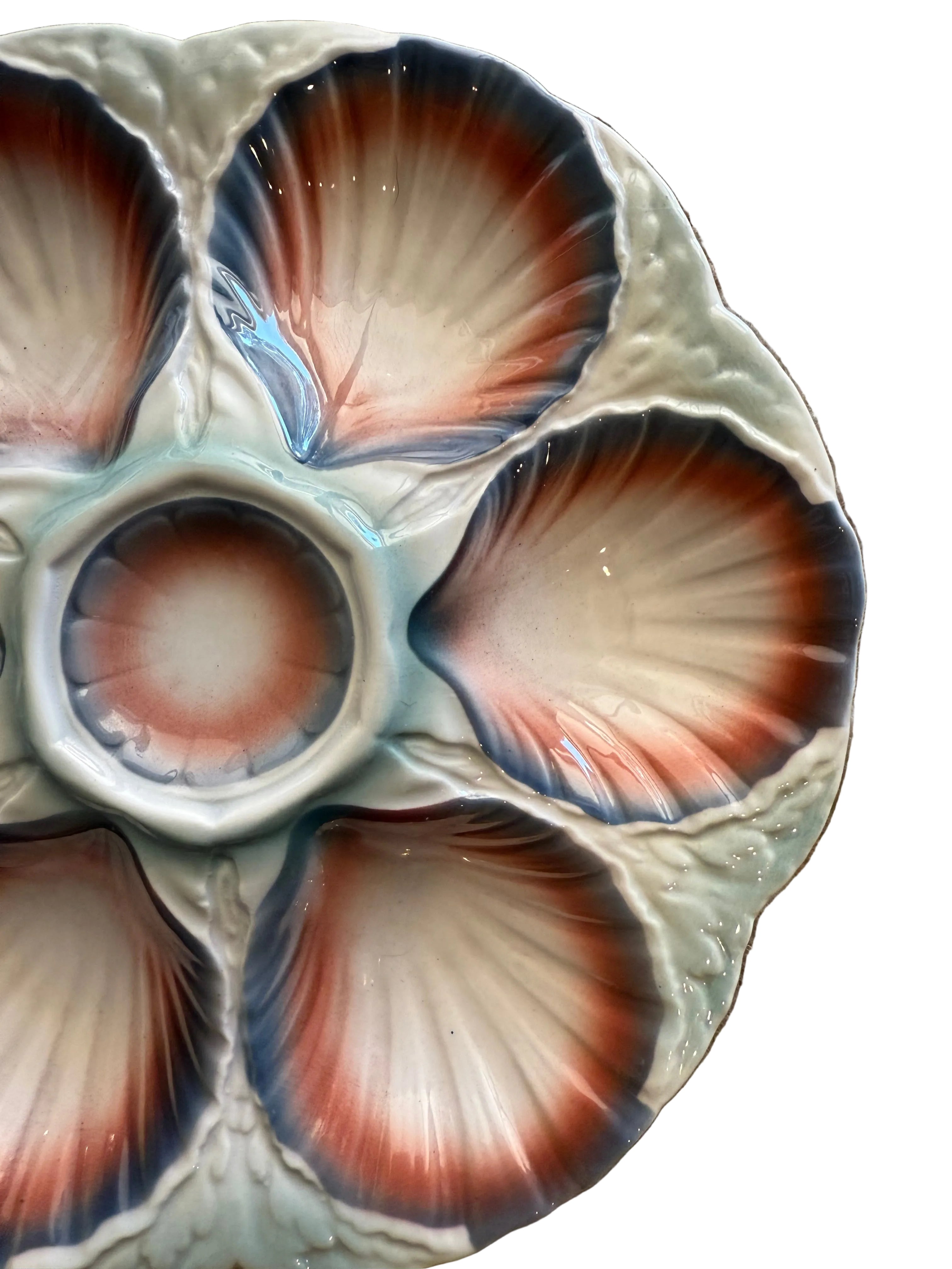 Impeccable 1930/40s Digoin & Sarreguemines Oyster Plate
