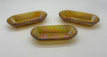 Mid 20th Century American Pressed Amber Carnival Glass Celery Dish - Set of 3