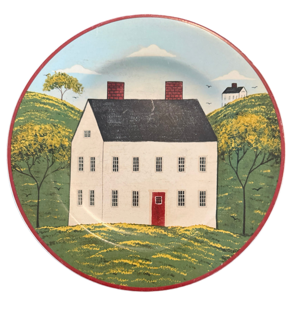 Warren Kimble Americana Folk Art Farmhouse Decorative Plate Pair