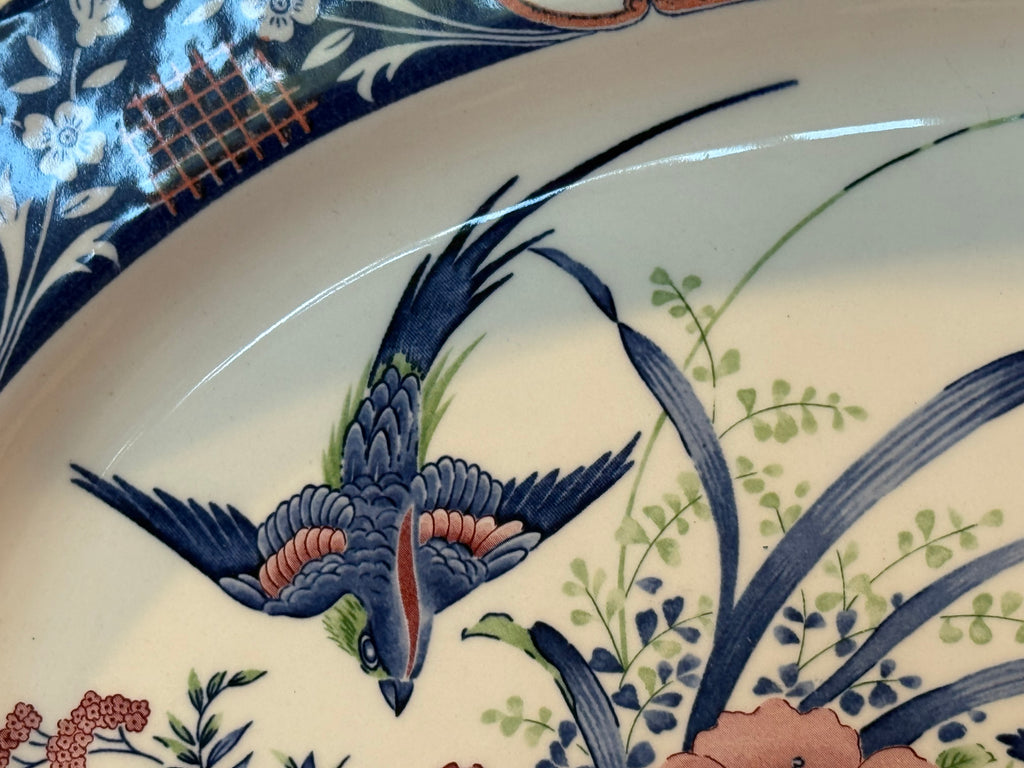 Vintage Japanese Birds of Paradise Imari Style Serving Platter