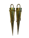 Late 20th Century Pair of Hollywood Regency Style Indian Brass Posey Wall Vases With Tassel Detail