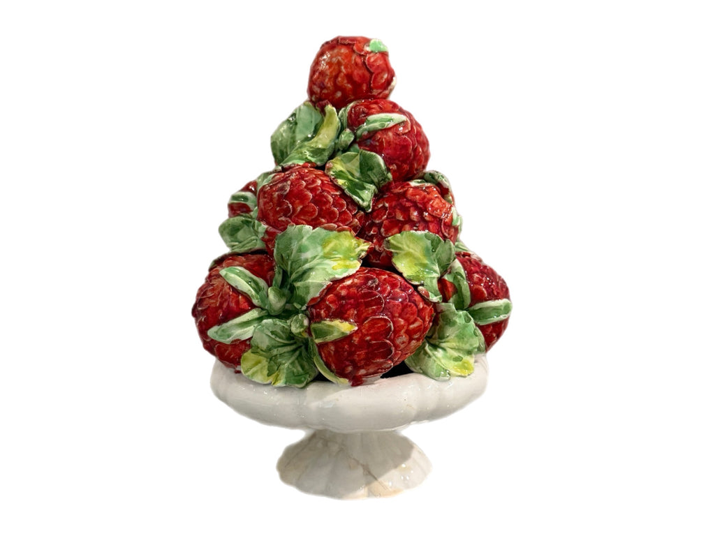 Vintage Hand-Painted Italian Majolica Berry Topiary 7”