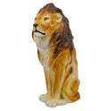 Mid 20th Century Italian Majolica Pottery Guardian Lion Statue