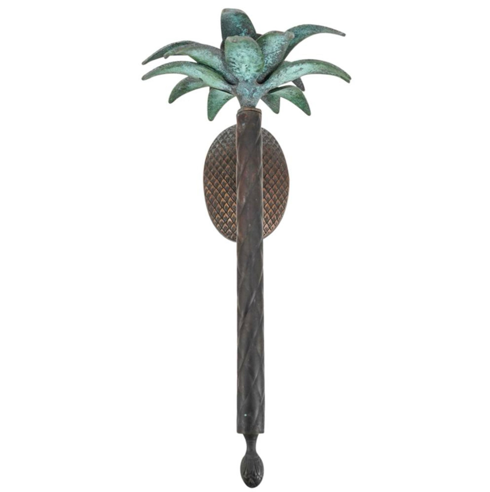 Vintage Brass and Iron Palm Tree Sconces